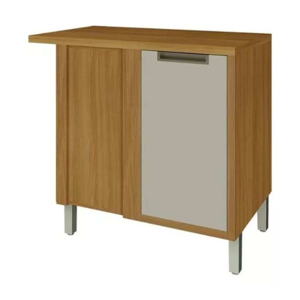 Balcão Nesher Canto Imperatriz 1 Porta 93 x 52 Centímetros Freijo Off White