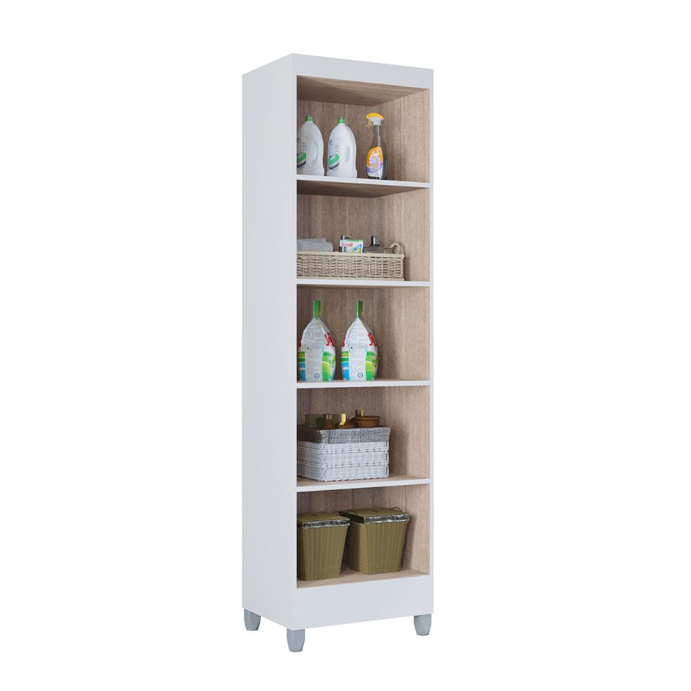 Armário Multiuso Poquema Slim 2 Portas Branco