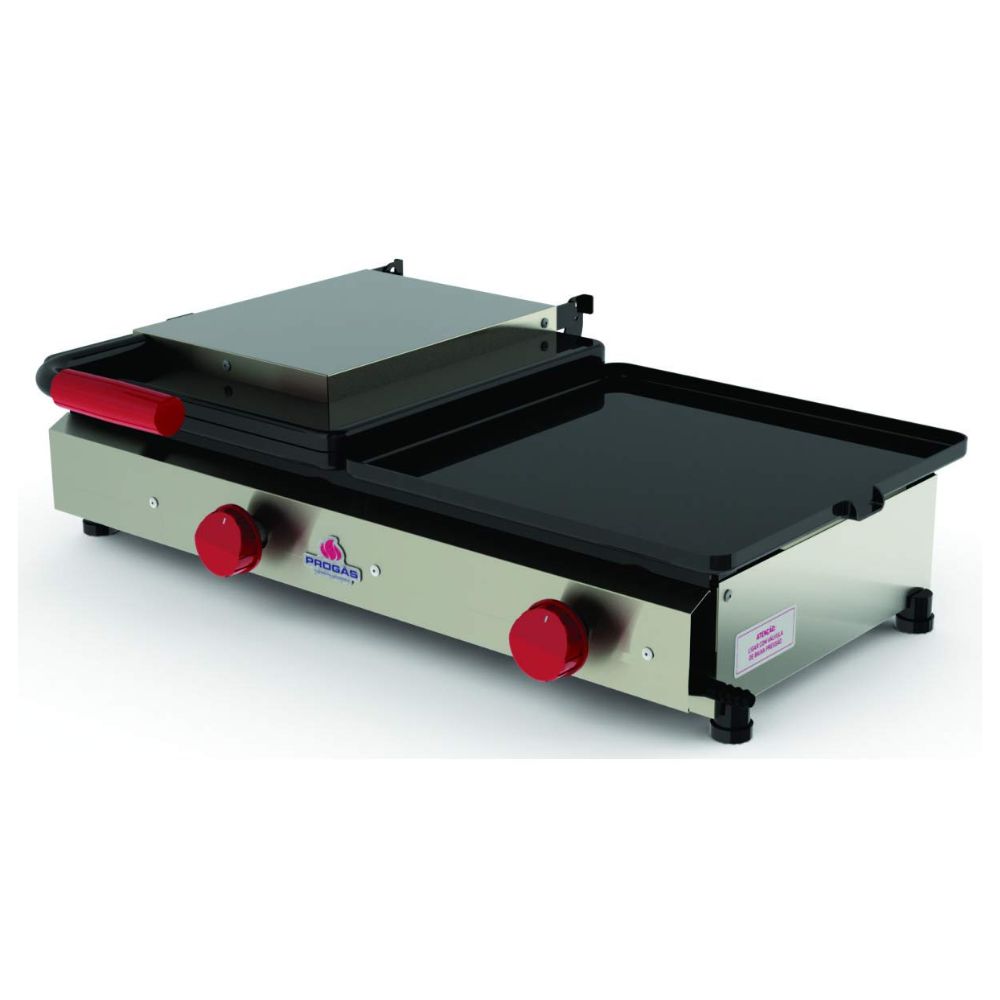 Sanduicheira Dupla Grill Inox Chapa Para Lanches Hamburguer Progas