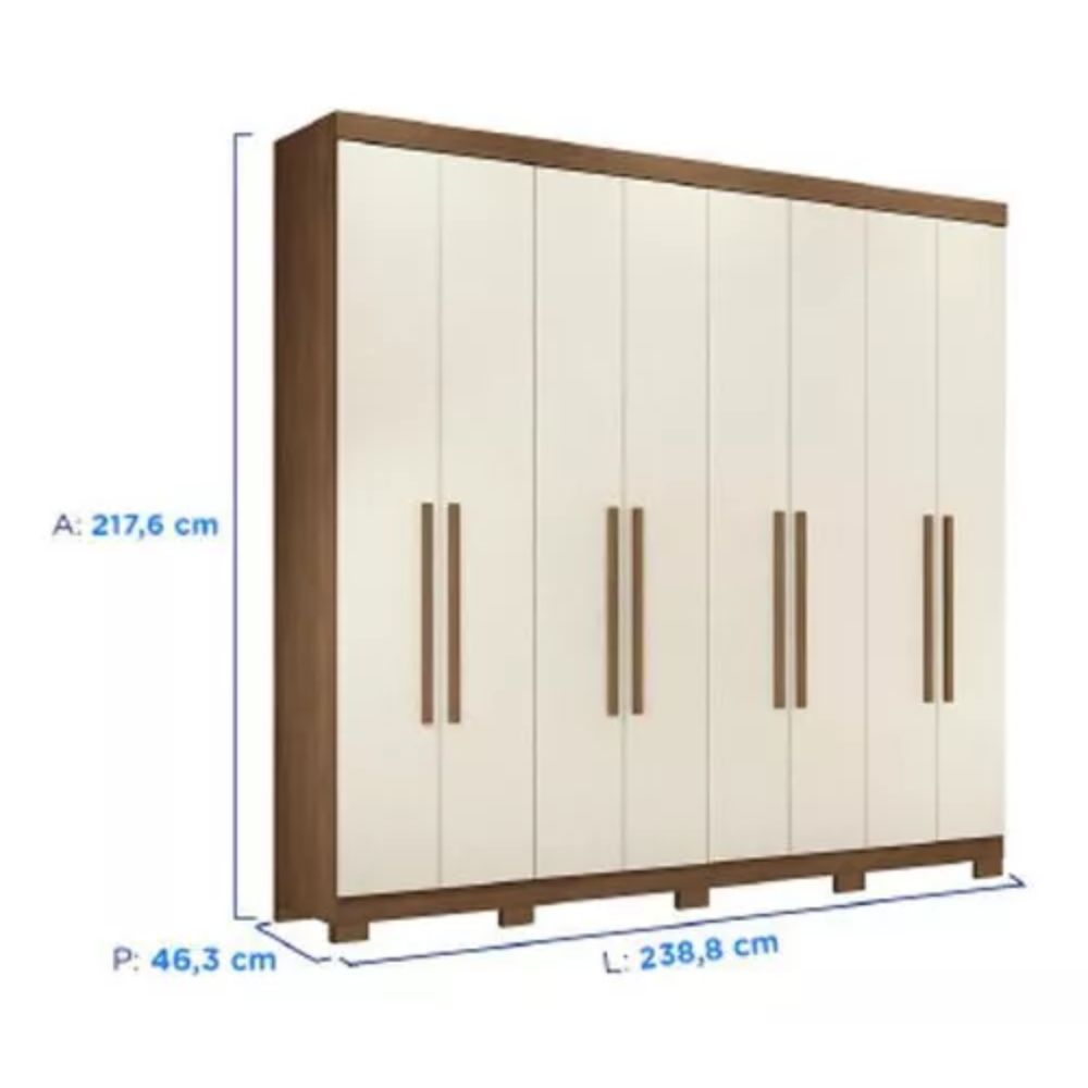 Guarda-Roupa Santos Andira Master New 8.4 com Pés Jatobá/Areia