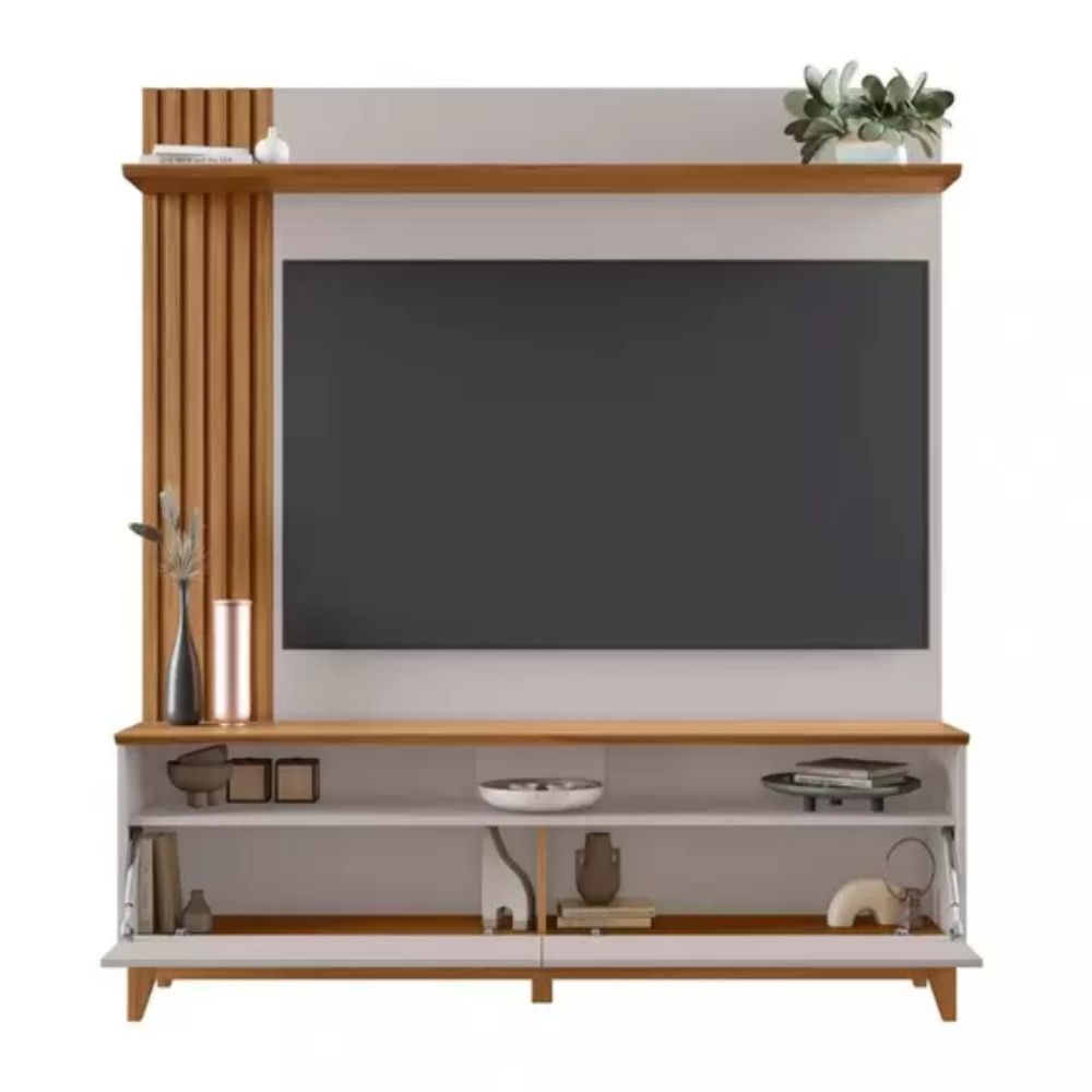 Estante Home Notável para TV até 65 Polegadas 2 Portas NT 1335 Off White TX/Freijó Trend