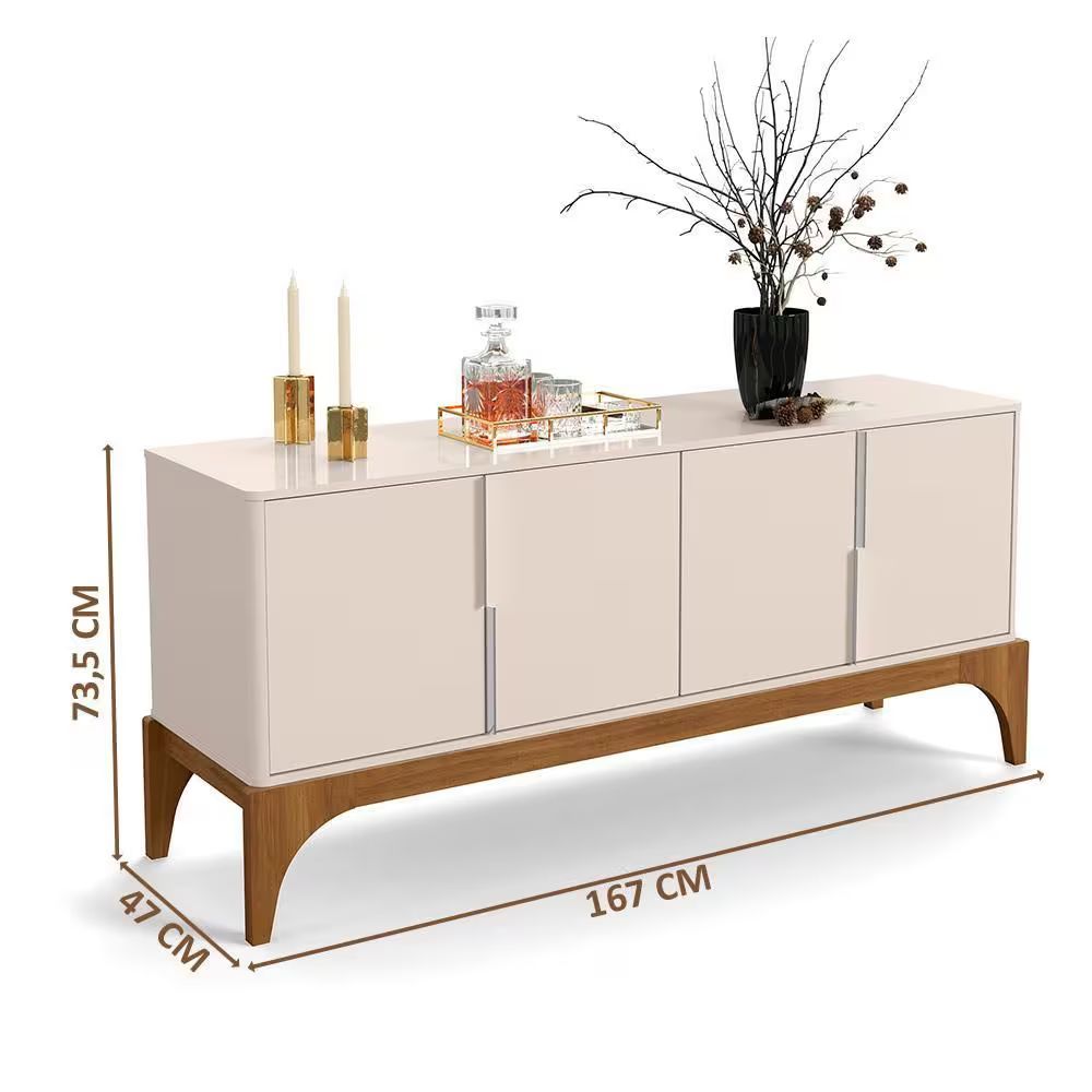 Buffet Lukaliam Aparador Balcão Amalf Off White Madero Canela