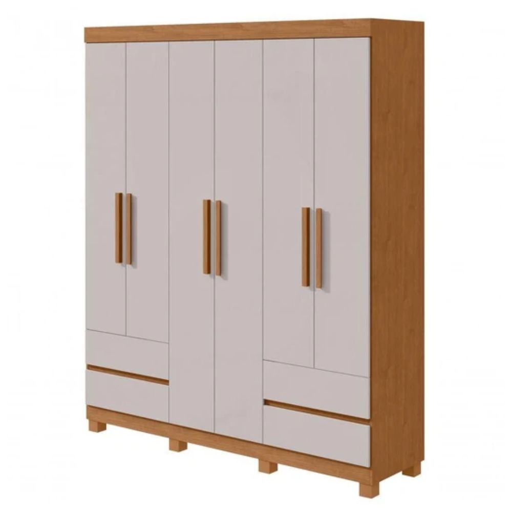 Guarda Roupa Lopas 6 Portas Zeus Clean/Off White