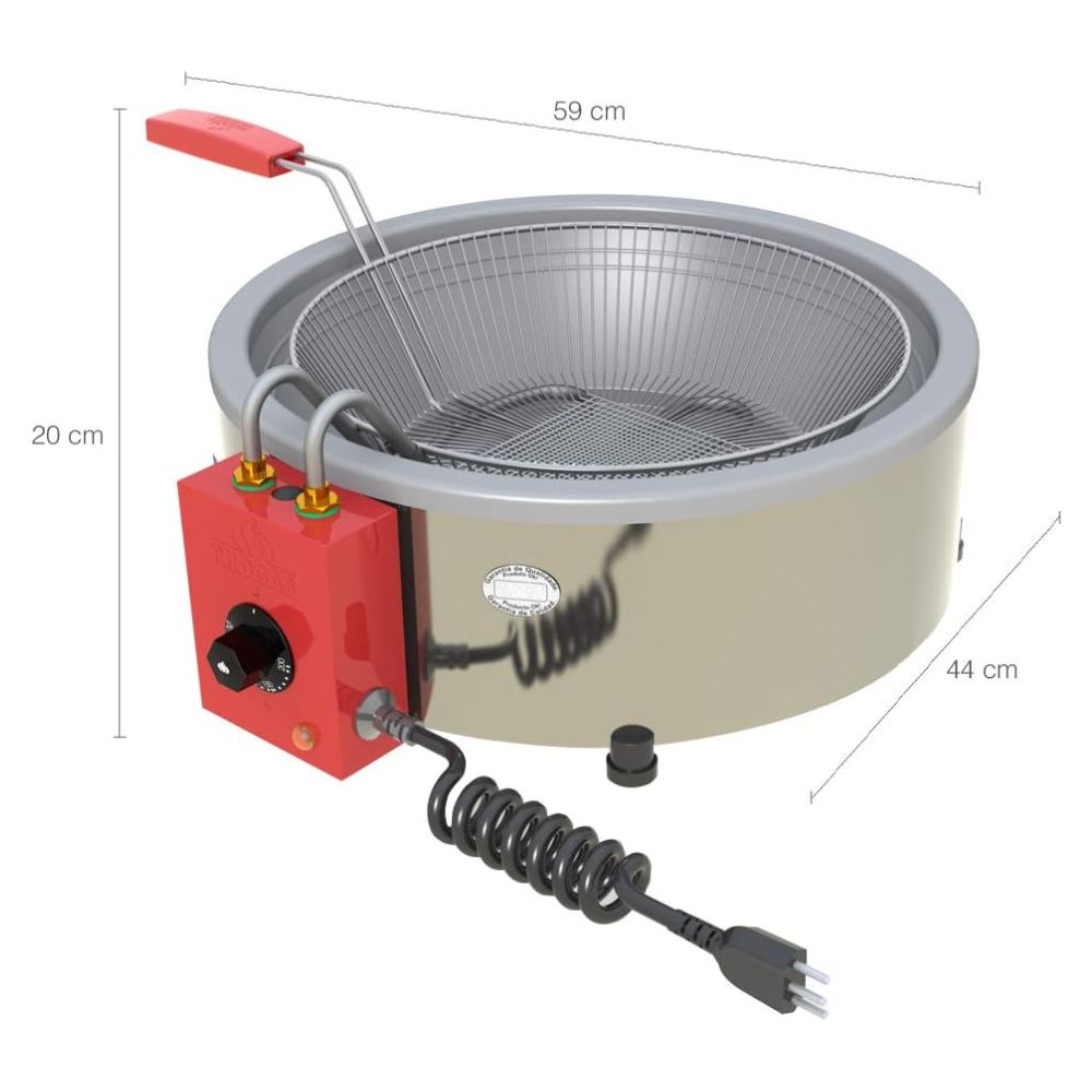Tacho Fritadeira Elétrica Industrial Progas 7Litros 220V, Cor Inox, Aço