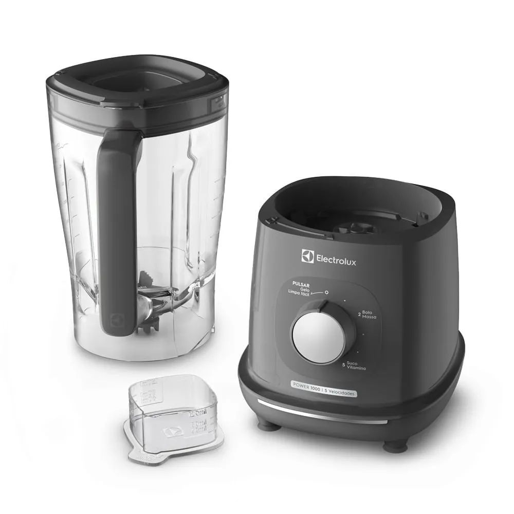 Liquidificador Electrolux 1000W 2.7L Efficient TriForce 5 Velocidades Cinza