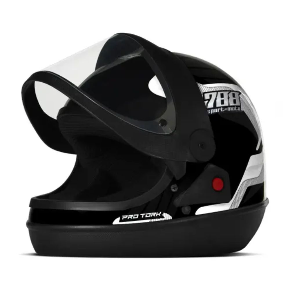 Capacete Pro Tork SM Sport 788 CAP-495BC Tamanho 58 Preto/Branco