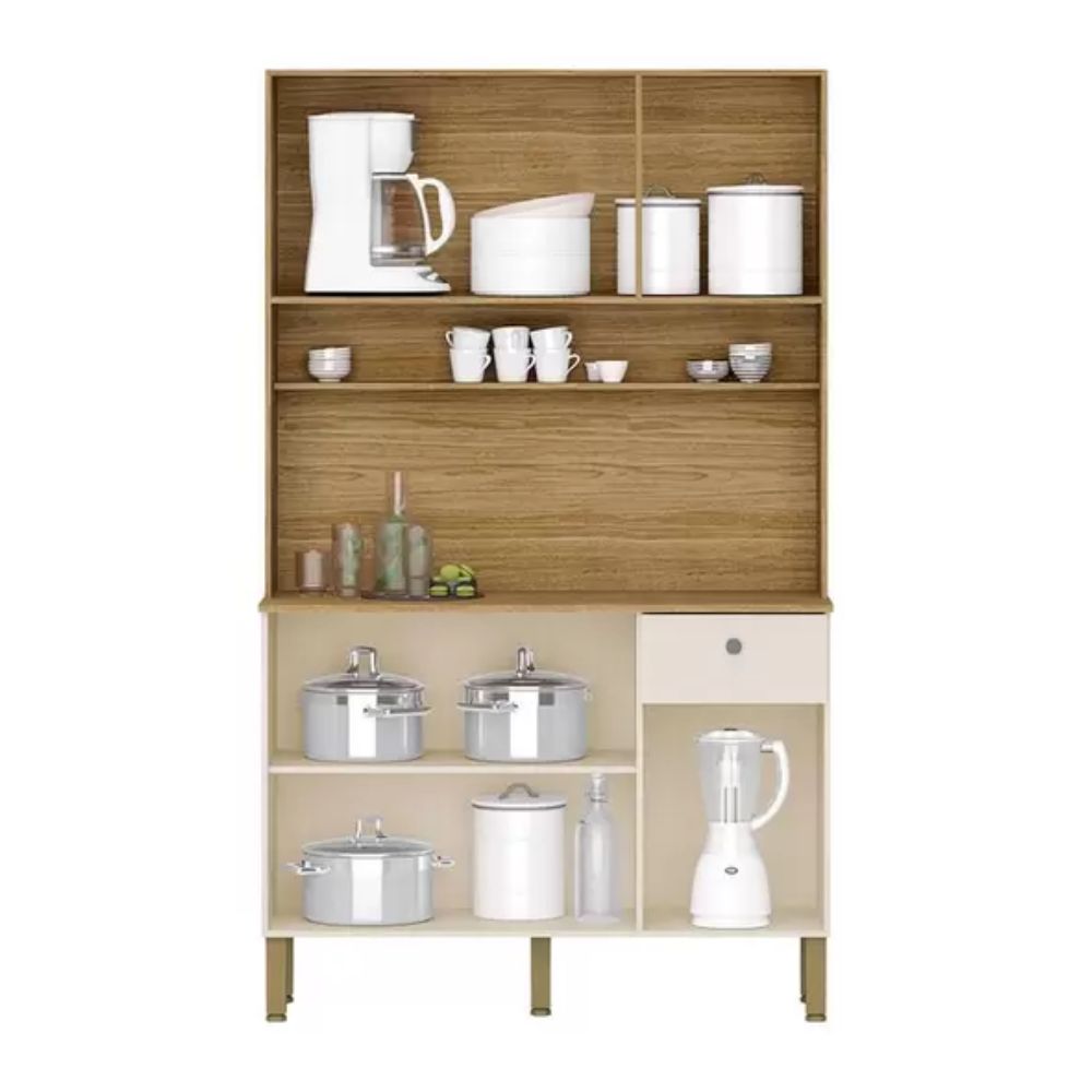 Kit Cozinha Style 6 Portas Freijó Vanilla Ripado Kits Paraná