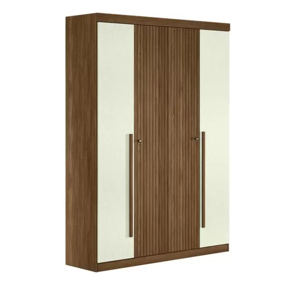 Guarda Roupa Solteiro 4 Portas Buriti Santos Andirá Jatoba /Areia