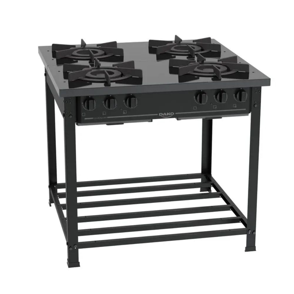 Fogão Industrial Dako Couraçado 4 Bocas Preto