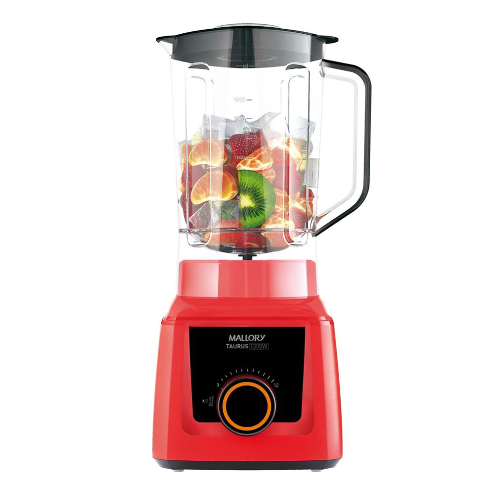 Liquidificador Mallory Taurus Vermelho 1300W 3,1L 12 velocidades 220v