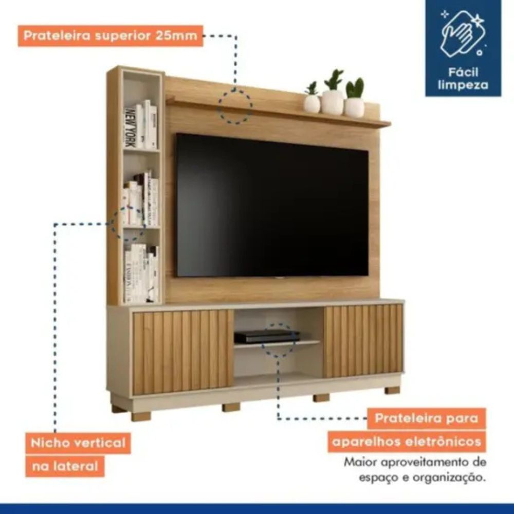 Home Theater Valdemóveis Montenegro Cinamomo/Off White