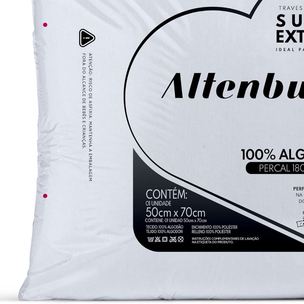 Travesseiro Suporte Extra Firme Altenburg Extra Branco 48x68cm