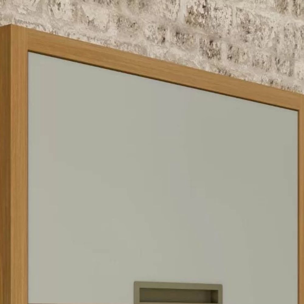 Armário Aéreo Imperatriz Nesher 80cm com 2 Portas basculantes Freijó/Off White