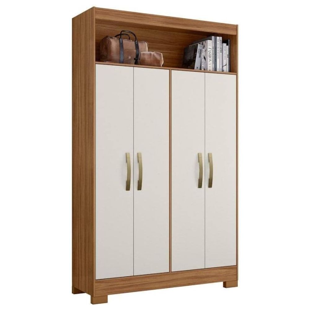 Armário Multiuso 4 Portas 1 Nicho NT4030 Notável Móveis Freijó Trend / Off White