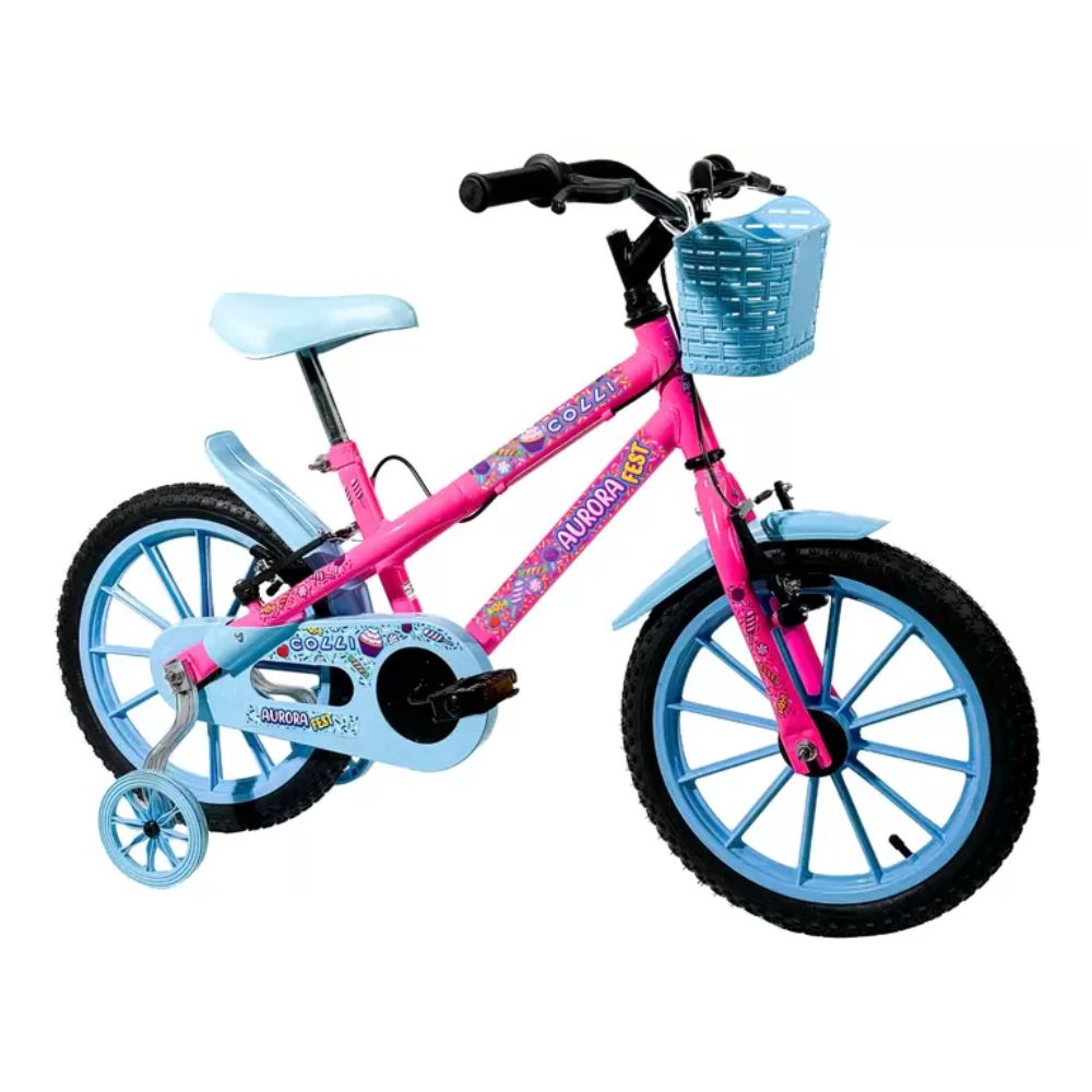 Bicicleta Colli Aurora Fest Aro 16 Rosa Neon/Azul
