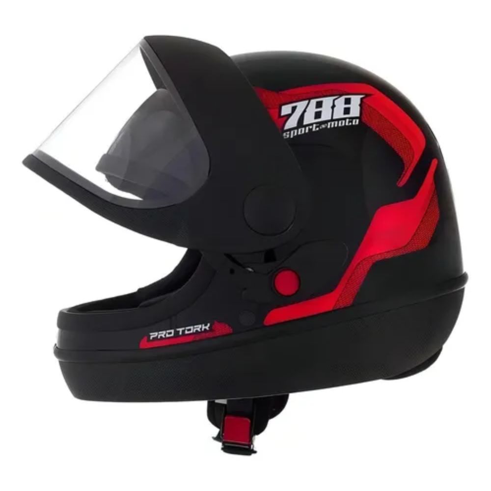 Capacete Pro Tork SM Sport 788 CAP-496VM Tamanho 60 Preto/Vermelho