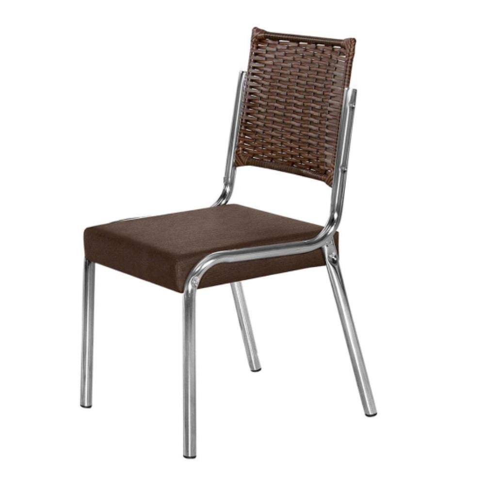 Conjunto de Mesa Aço Nobre CR Formato Raissa com 6 Cadeiras 1,60 x 0,90 m