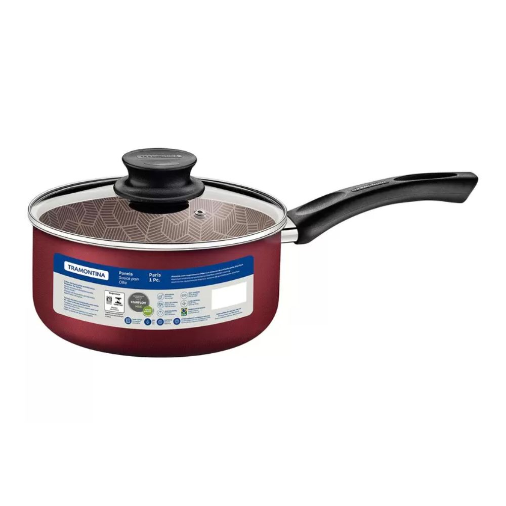 Panela Tramontina Paris Antiaderente de Alumínio Vermelho 22cm