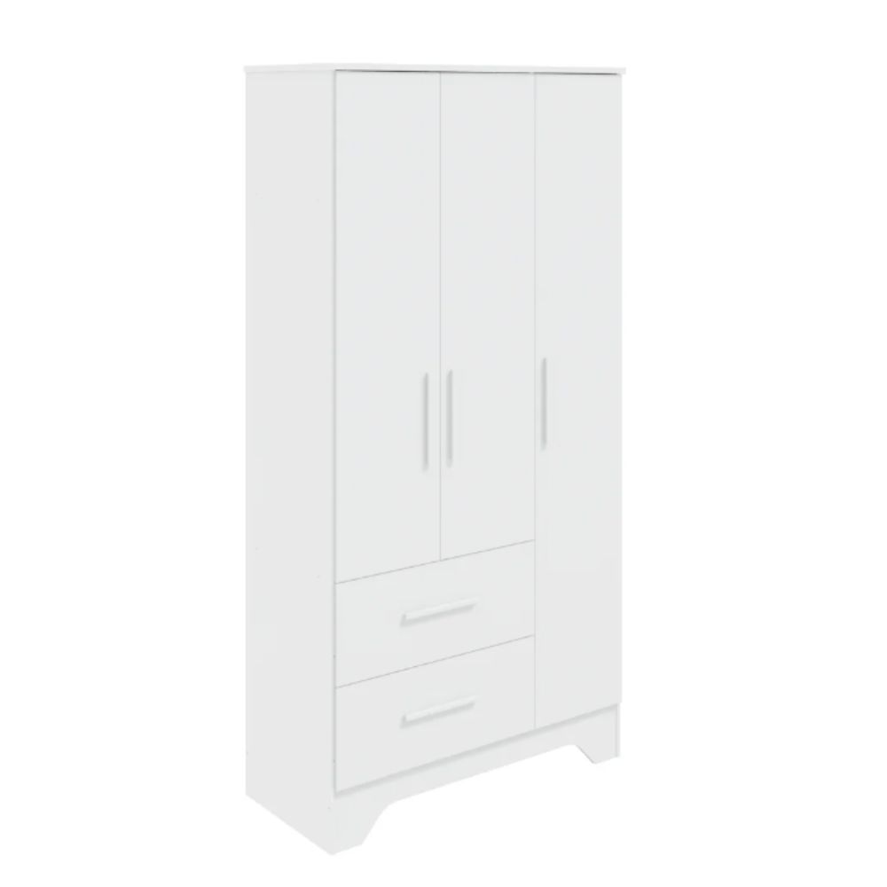 Guarda-Roupas Popy Peroba Infantil 3 Portas Branco