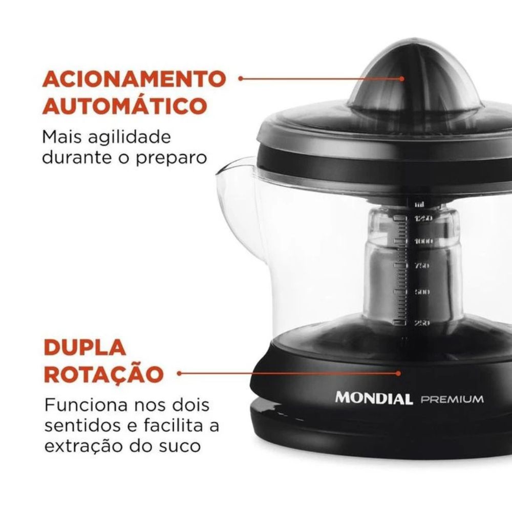 Espremedor de Frutas Mondial Premium E-02 Preto