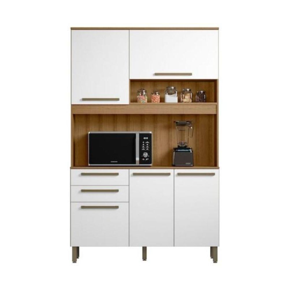 Armário Kit Madine Prisma Lamina Mel/Branco