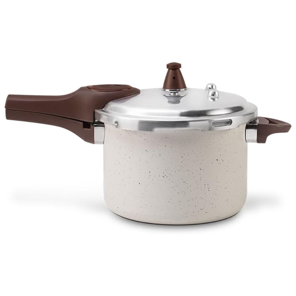 Panela de Pressão Indução Brinox Antiaderente Ceramic Life Pressure 4,2L Vanilla