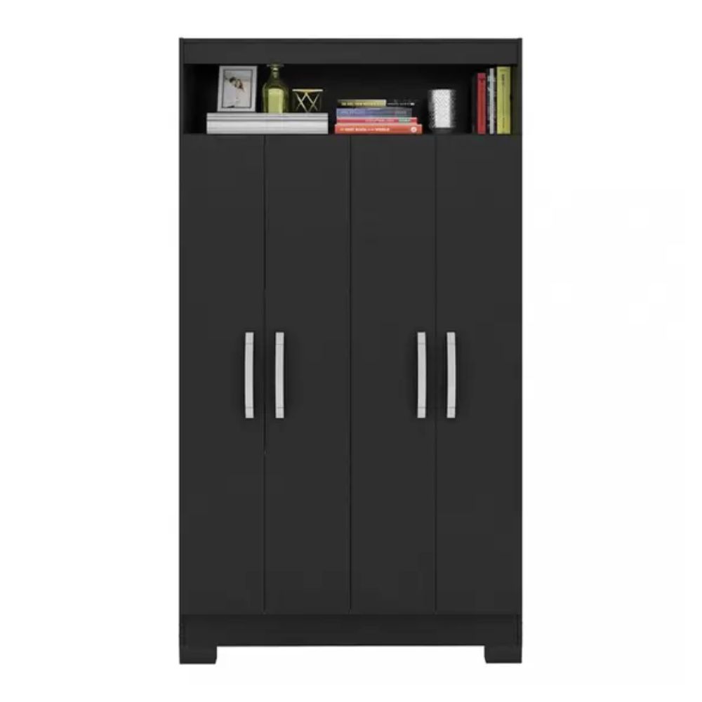 Armário Multiuso 4 Portas NT 4040 Notável Móveis Preto TX