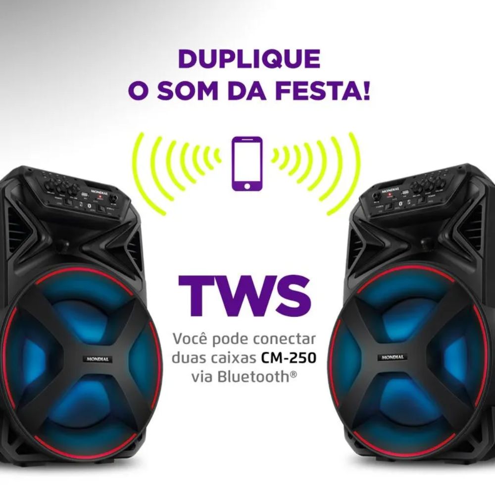 Caixa Amplificada Mondial Connect Party Plus CM-250