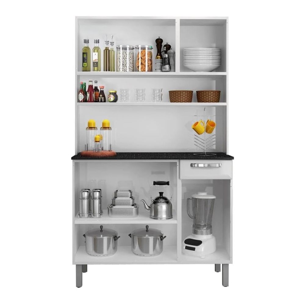 Kit Cozinha Itatiaia Rose 6 Portas e 1 Gaveta Branco