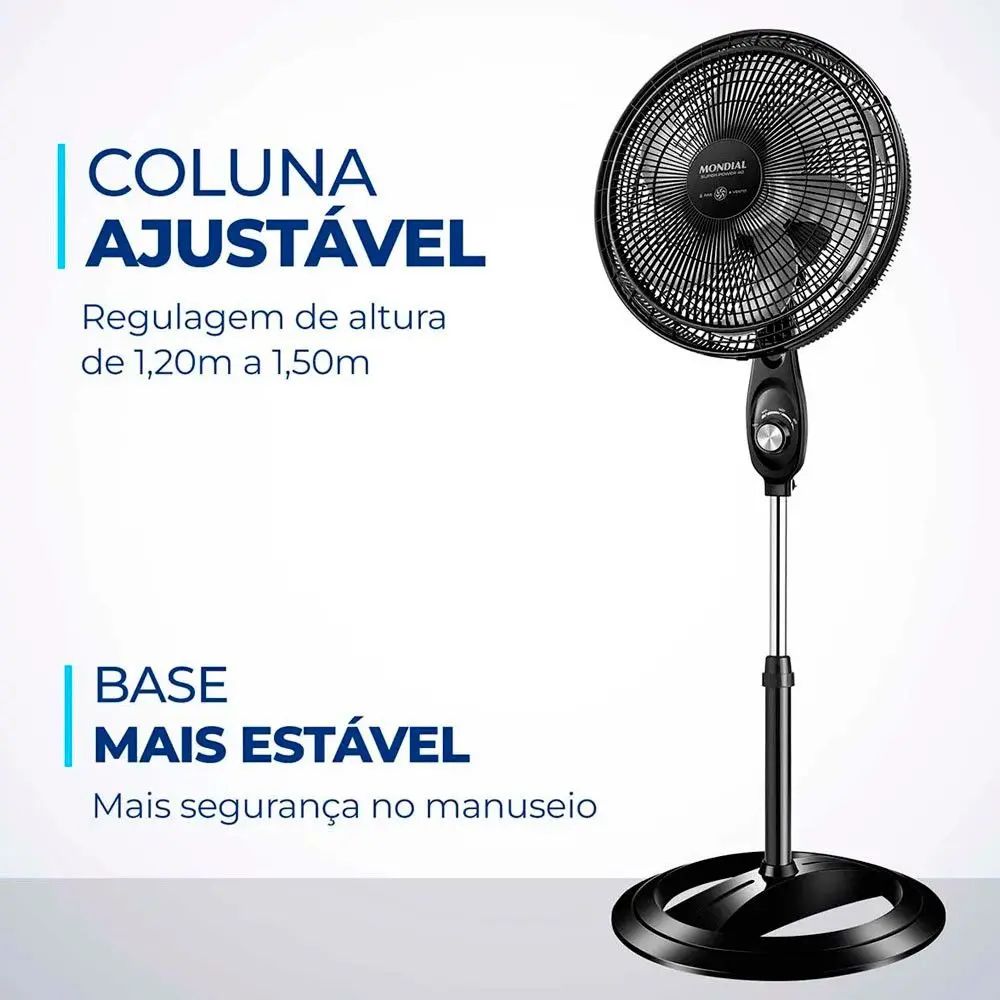 Ventilador de Coluna Mondial Super Power VSP-40C-NB 40cm Preto