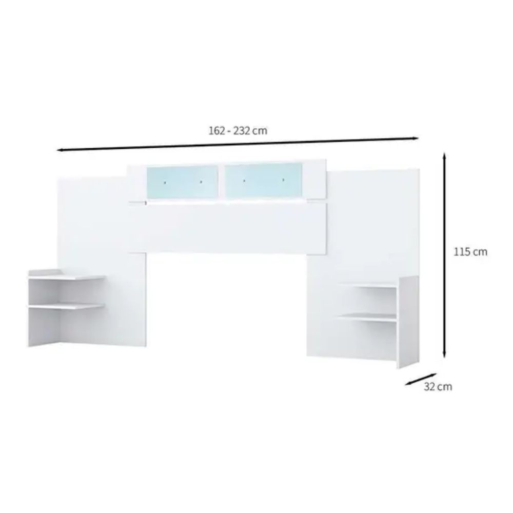 Cabeceira Panan Mila Com Espelhos Branco