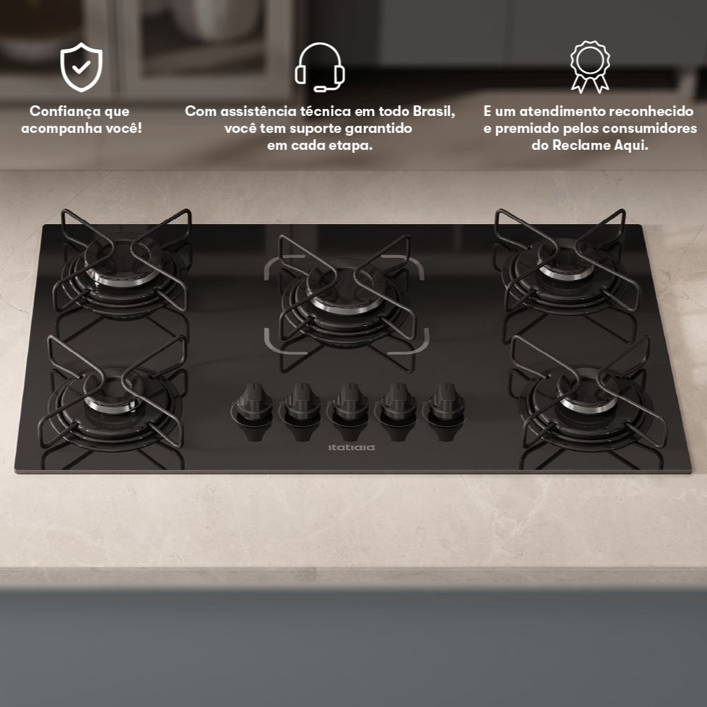 Cooktop Itatiaia Essencial 5 Bocas - Preto
