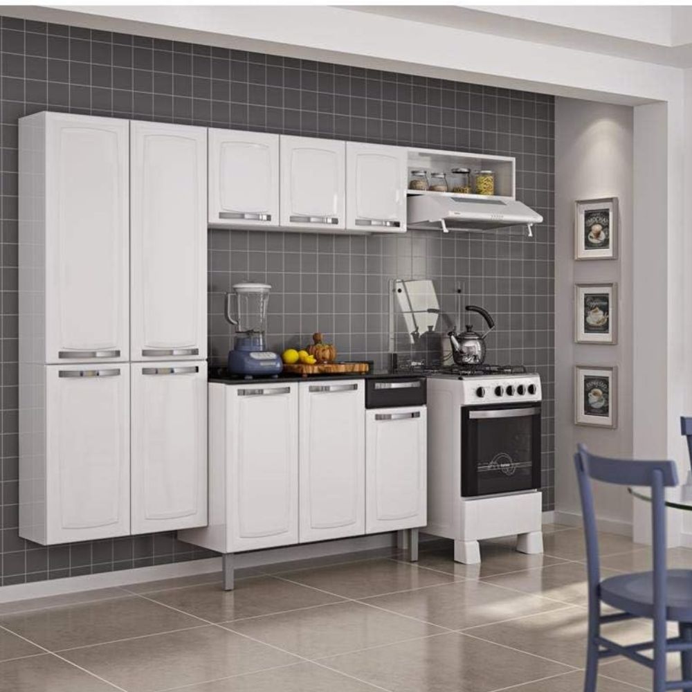 Cozinha Completa Itatiaia Rose Aço COZ C/IG3G1-105 Cor Branco c/Preto