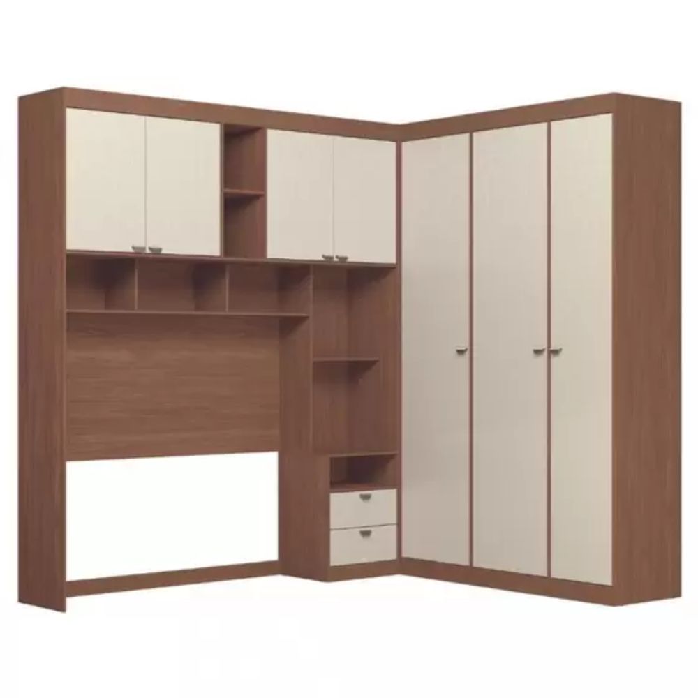 Guarda Roupa Quarto Casal 7 Portas 2 Gavetas Lugano Santos Andirá Jatobá/Areia