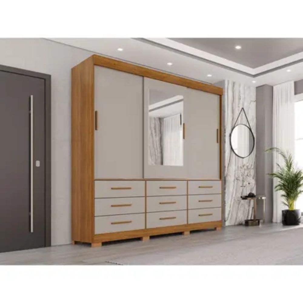Guarda Roupa Salleto New Star 3 Portas CinamomoOff-White