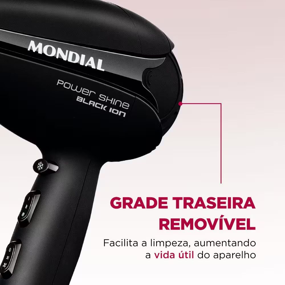 Secador de Cabelo Mondial Shine Black 2000W SC-13