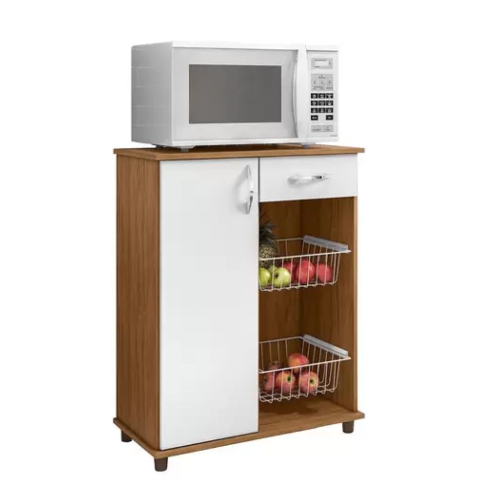 Balcão com Fruteira 1 Porta 1 Gaveta Belize Notável Freijó/Branco
