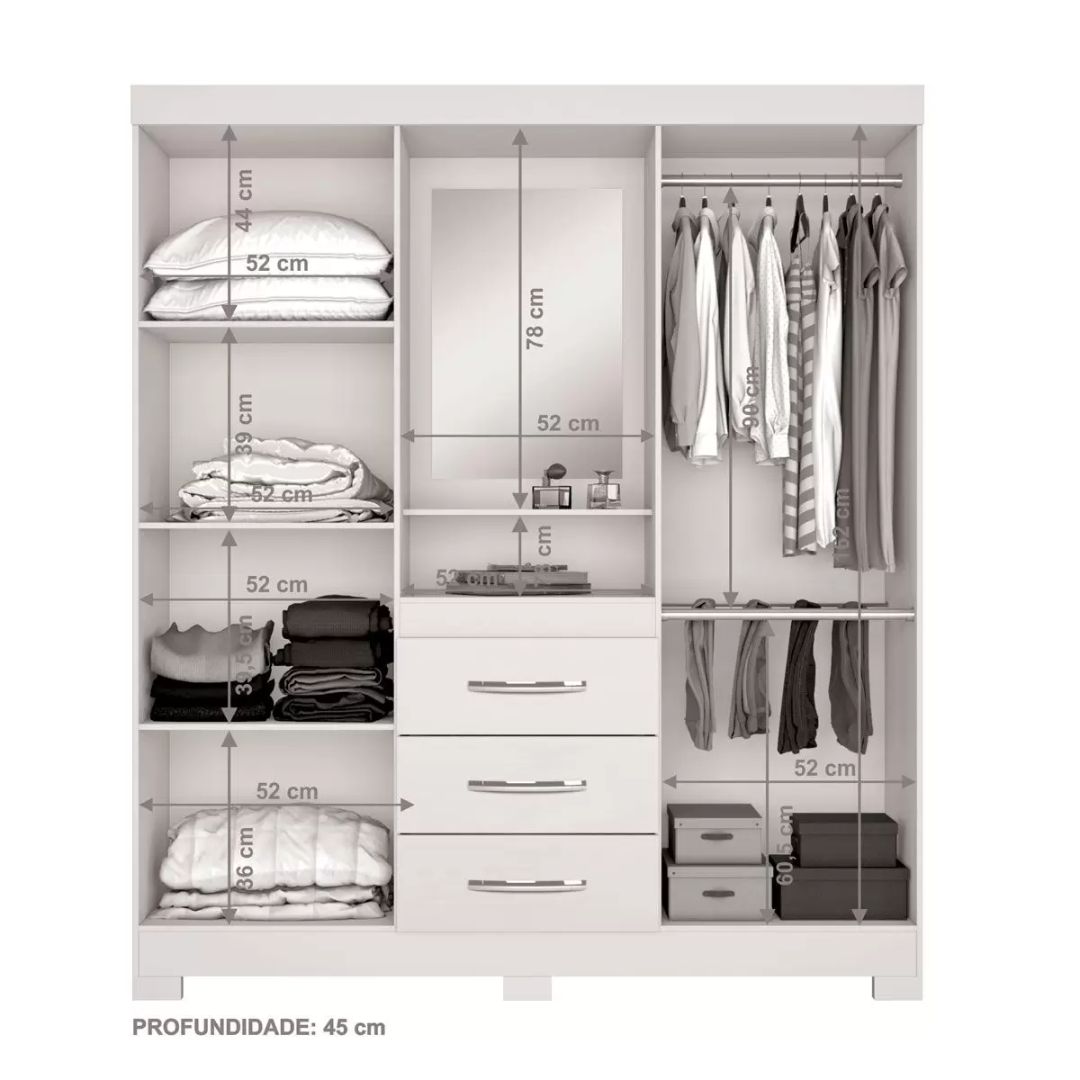 Guarda Roupa Notavel Nt 5015 Ref 220 Nogal Trend/Nogal
