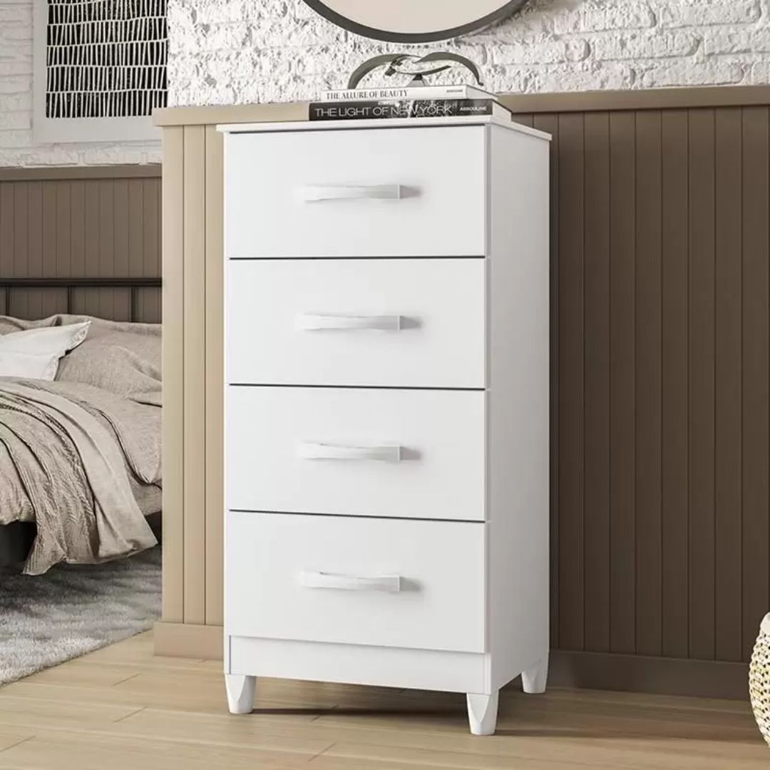 Cômoda Albatroz Mobi 4 Gavetas Branco Fosco