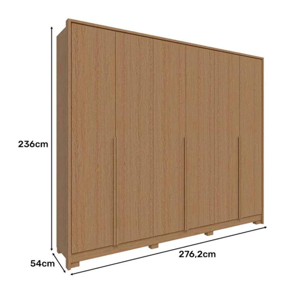 Guarda Roupa Rimo New Guarapari 6 Portas Carvalho