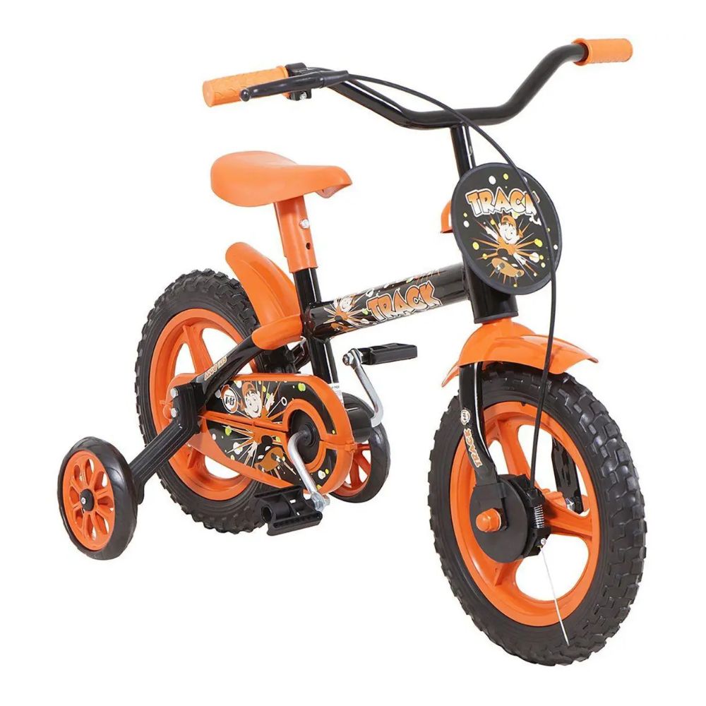 Bicicleta Track Aro 12 Preto/Laranja