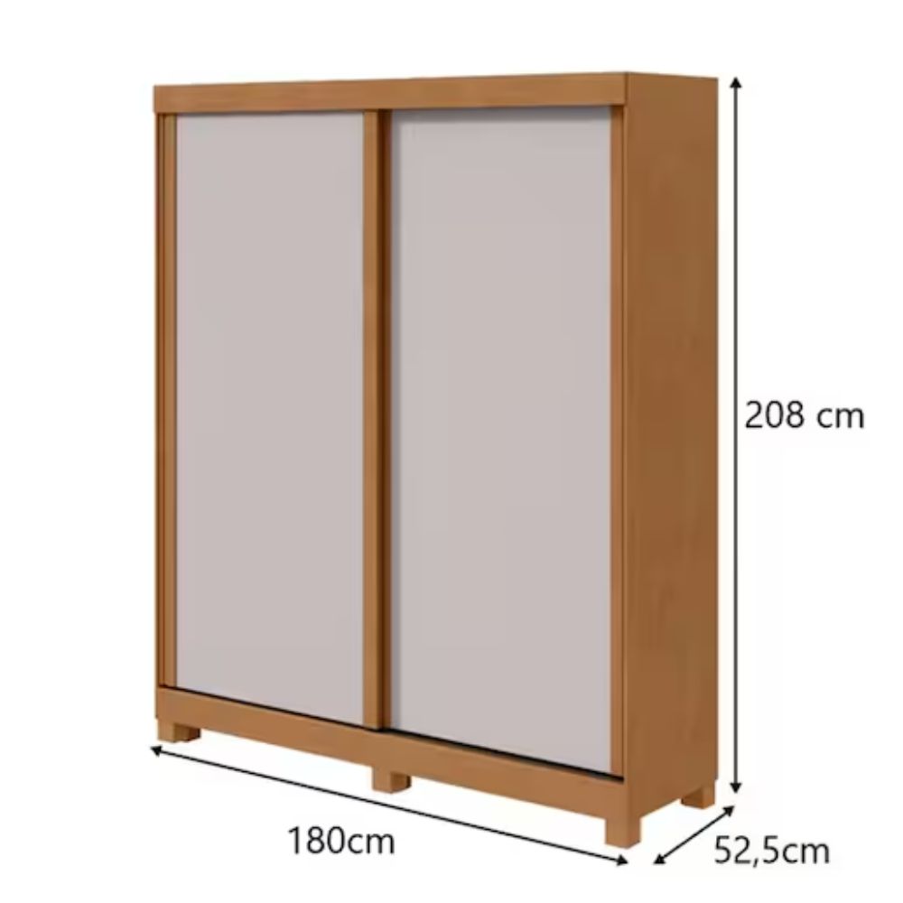Guarda-Roupa Lopas Zeine 2 Portas Amêndoa Clean/Off White