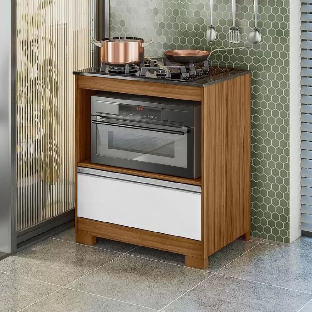 Balcão para Cooktop Notável NT 3110 Freijó Trend/Branco New