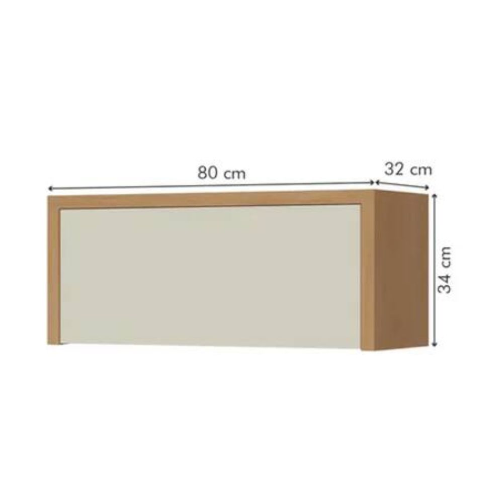 Armário Geladeira Nesher Condessa 1 Porta 80cm Carvalho/Greige
