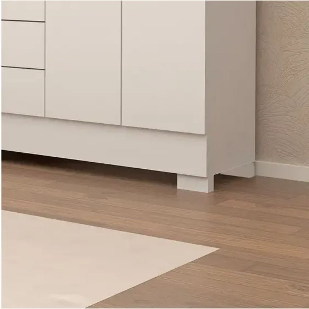 GUARDA ROUPA ACP DEBORA 6 PORTAS 3 GAVETAS CAPELINHA COM PE E ESPELHO BRANCO