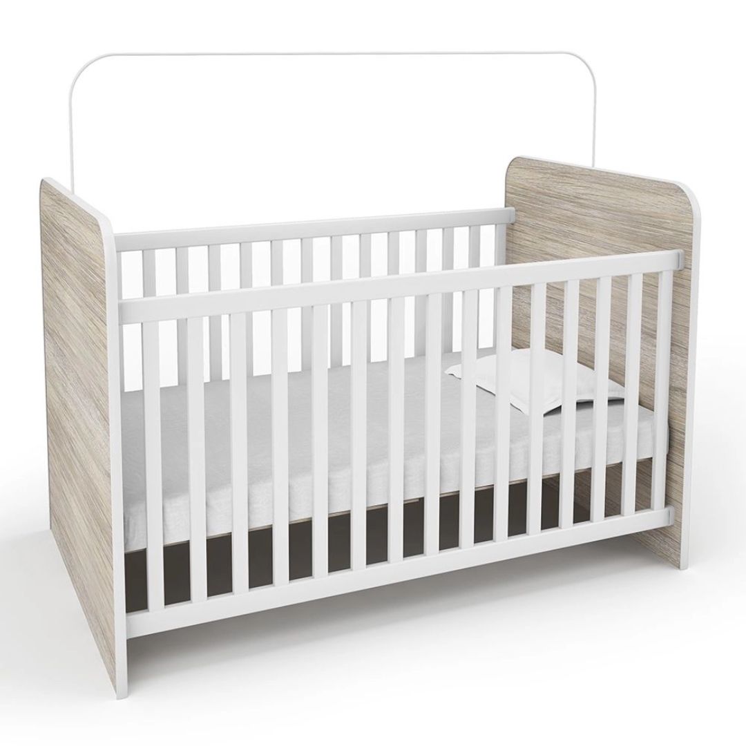 Berço Batrol Inocência 3019 Americano Carvalho Montreal/Branco