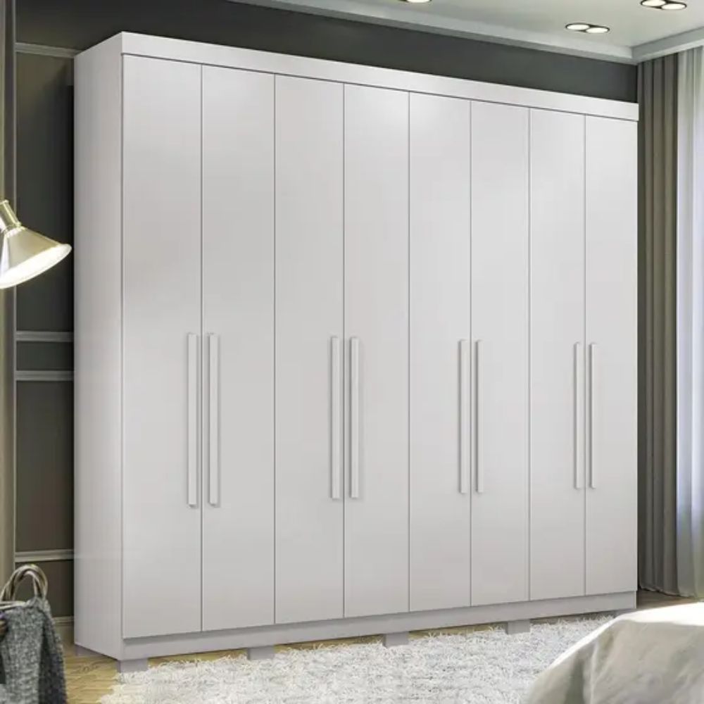 Guarda-Roupa Santos Andirá Master New 8 Portas e 4 Gavetas com Pés Branco