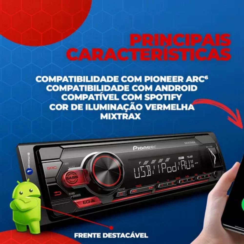 Som Automotivo Pioneer Mvh-s118ui Usb