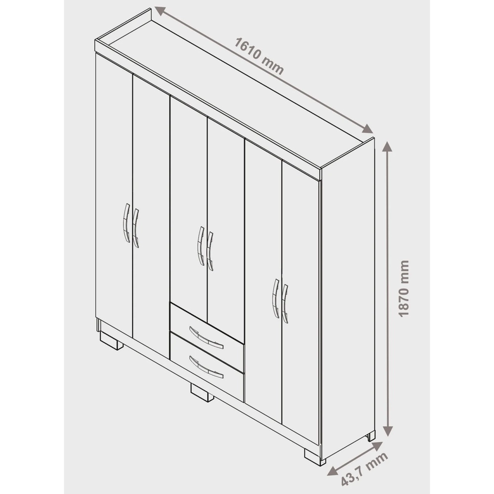 Guarda Roupa Notavel Nt 5130 Branco New/ Rosa