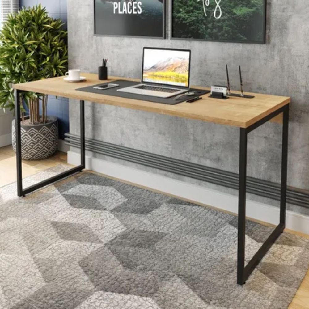 Mesa Belo Seriema 150x60 Natural/Preta